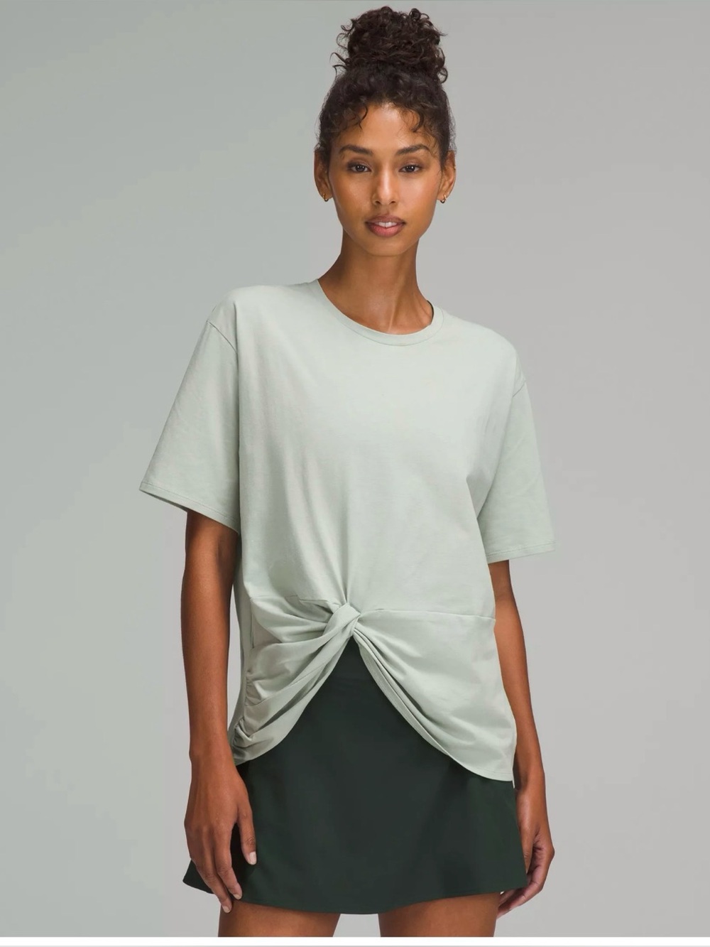 Lululemon Twist-Front Oversized T-Shirt in Jade Grey